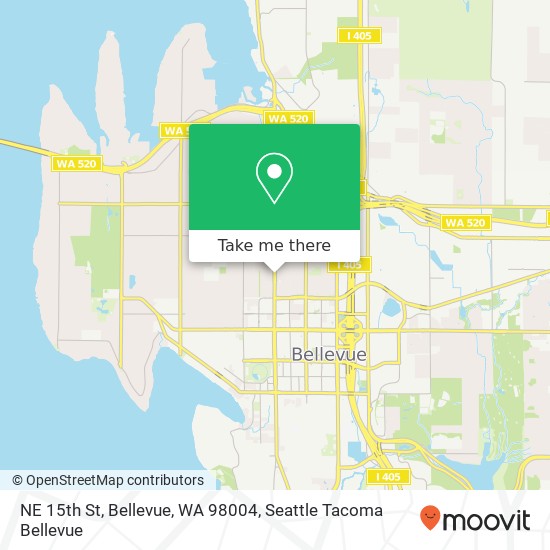 Mapa de NE 15th St, Bellevue, WA 98004