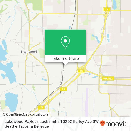 Mapa de Lakewood Payless Locksmith, 10202 Earley Ave SW