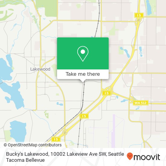 Mapa de Bucky's Lakewood, 10002 Lakeview Ave SW