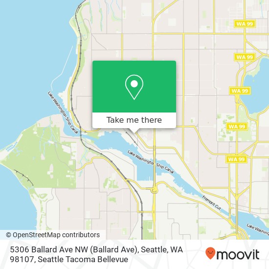 Mapa de 5306 Ballard Ave NW (Ballard Ave), Seattle, WA 98107