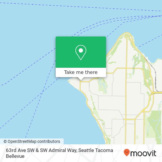 63rd Ave SW & SW Admiral Way map