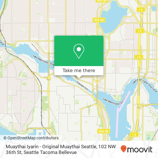 Mapa de Muaythai Iyarin - Original Muaythai Seattle, 102 NW 36th St
