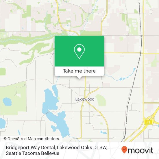 Mapa de Bridgeport Way Dental, Lakewood Oaks Dr SW