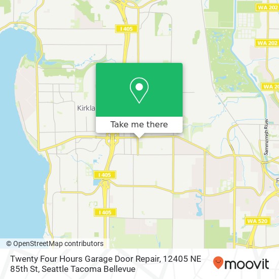 Twenty Four Hours Garage Door Repair, 12405 NE 85th St map