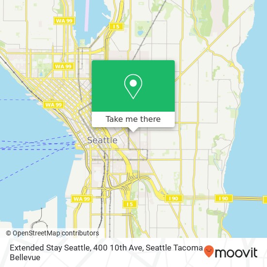 Mapa de Extended Stay Seattle, 400 10th Ave