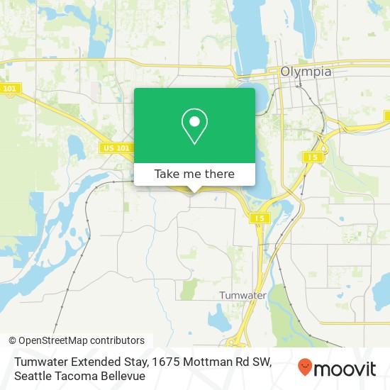 Mapa de Tumwater Extended Stay, 1675 Mottman Rd SW