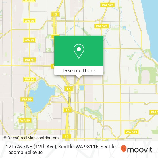 Mapa de 12th Ave NE (12th Ave), Seattle, WA 98115