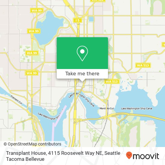 Mapa de Transplant House, 4115 Roosevelt Way NE