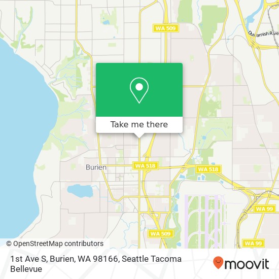 Mapa de 1st Ave S, Burien, WA 98166