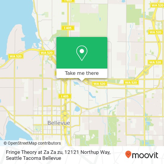 Mapa de Fringe Theory at Za Za zu, 12121 Northup Way