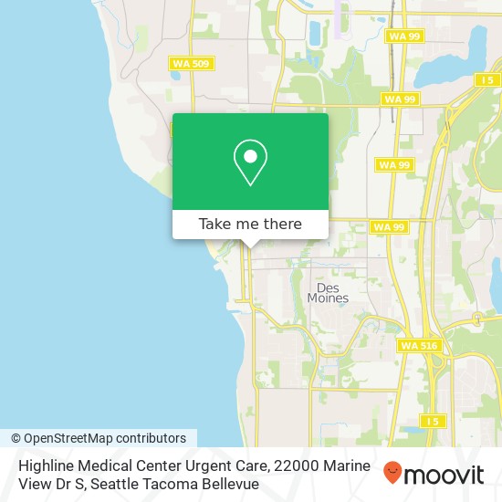 Mapa de Highline Medical Center Urgent Care, 22000 Marine View Dr S