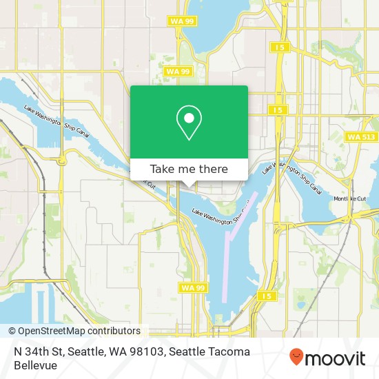 Mapa de N 34th St, Seattle, WA 98103