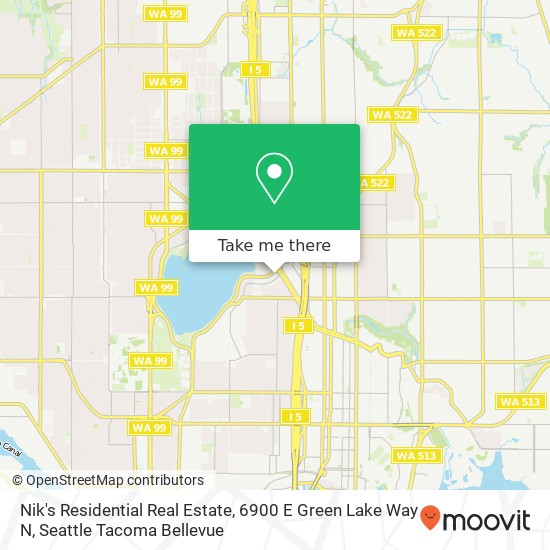 Nik's Residential Real Estate, 6900 E Green Lake Way N map