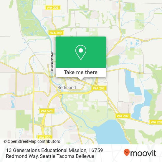 13 Generations Educational Mission, 16759 Redmond Way map