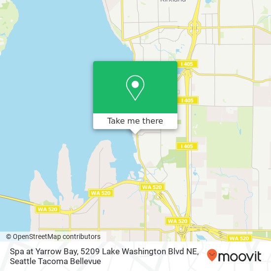 Mapa de Spa at Yarrow Bay, 5209 Lake Washington Blvd NE