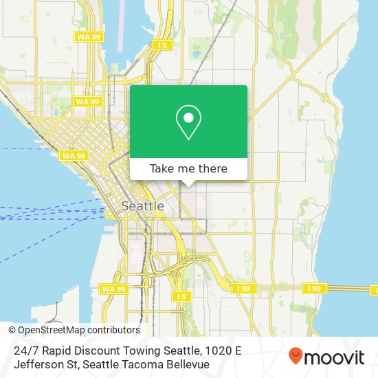 Mapa de 24 / 7 Rapid Discount Towing Seattle, 1020 E Jefferson St