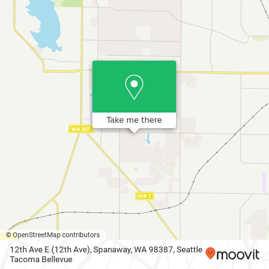 Mapa de 12th Ave E (12th Ave), Spanaway, WA 98387