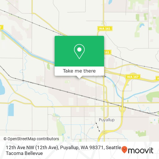 Mapa de 12th Ave NW (12th Ave), Puyallup, WA 98371