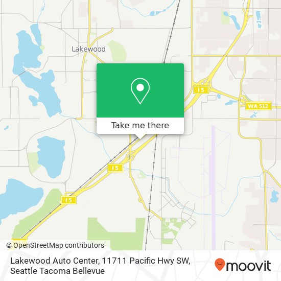 Mapa de Lakewood Auto Center, 11711 Pacific Hwy SW