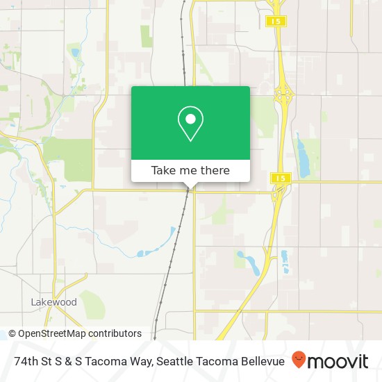 74th St S & S Tacoma Way map
