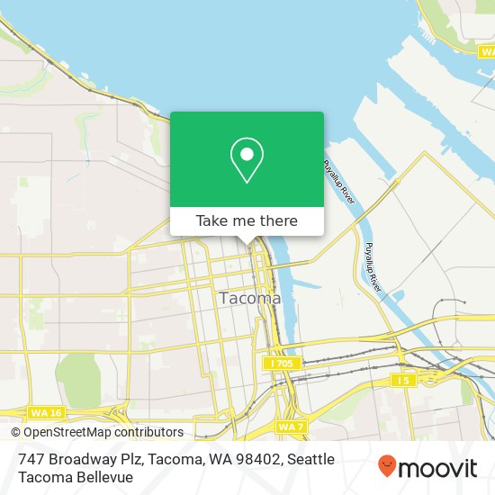 Mapa de 747 Broadway Plz, Tacoma, WA 98402