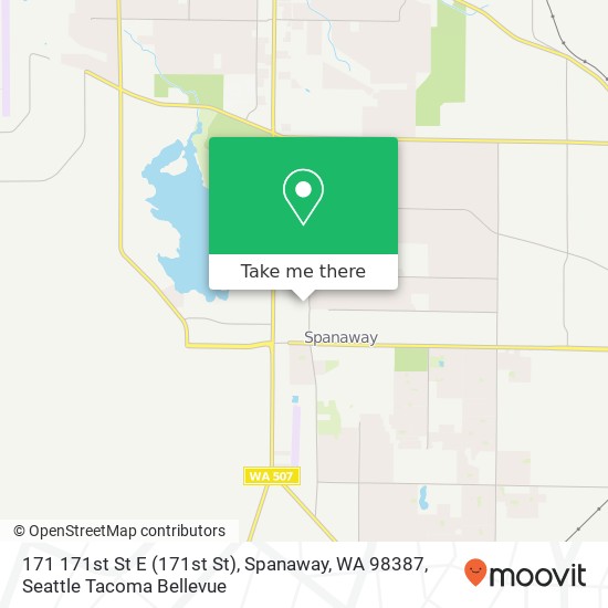 Mapa de 171 171st St E (171st St), Spanaway, WA 98387