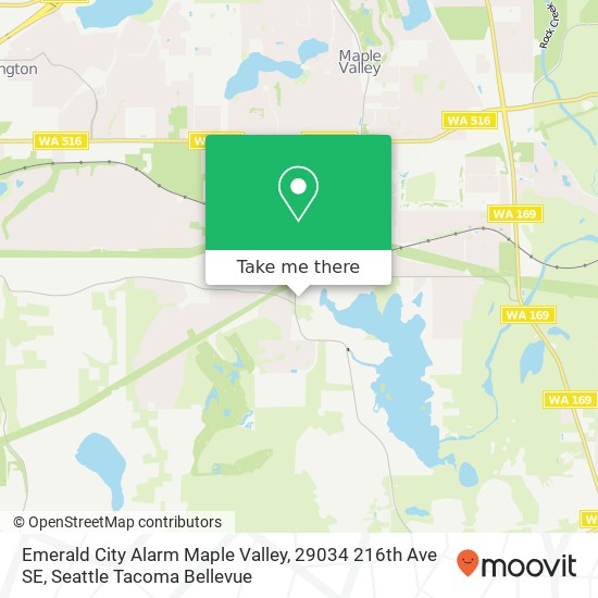 Mapa de Emerald City Alarm Maple Valley, 29034 216th Ave SE