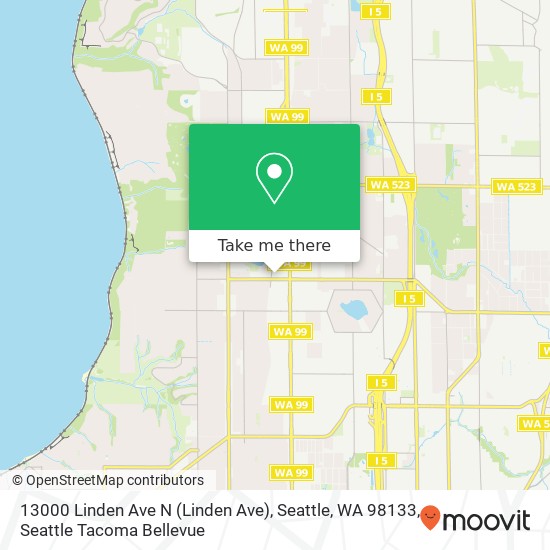 Mapa de 13000 Linden Ave N (Linden Ave), Seattle, WA 98133