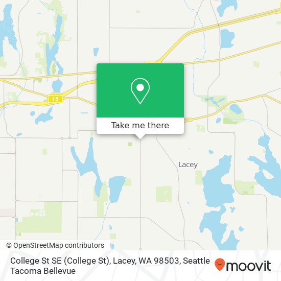 Mapa de College St SE (College St), Lacey, WA 98503