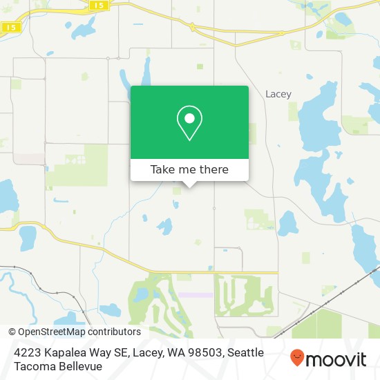 Mapa de 4223 Kapalea Way SE, Lacey, WA 98503