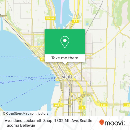 Mapa de Avendano Locksmith Shop, 1332 6th Ave