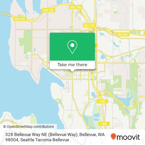 Mapa de 328 Bellevue Way NE (Bellevue Way), Bellevue, WA 98004