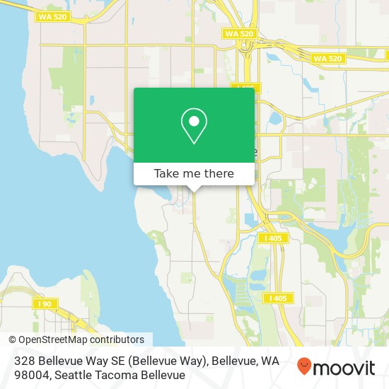 Mapa de 328 Bellevue Way SE (Bellevue Way), Bellevue, WA 98004