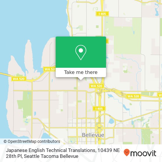 Mapa de Japanese English Technical Translations, 10439 NE 28th Pl