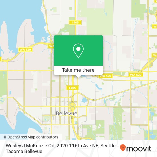 Mapa de Wesley J McKenzie Od, 2020 116th Ave NE