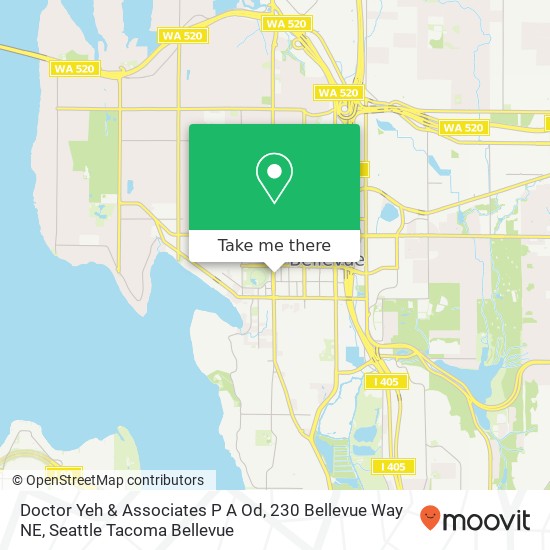 Doctor Yeh & Associates P A Od, 230 Bellevue Way NE map