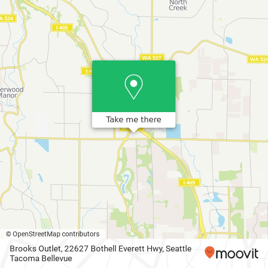 Mapa de Brooks Outlet, 22627 Bothell Everett Hwy