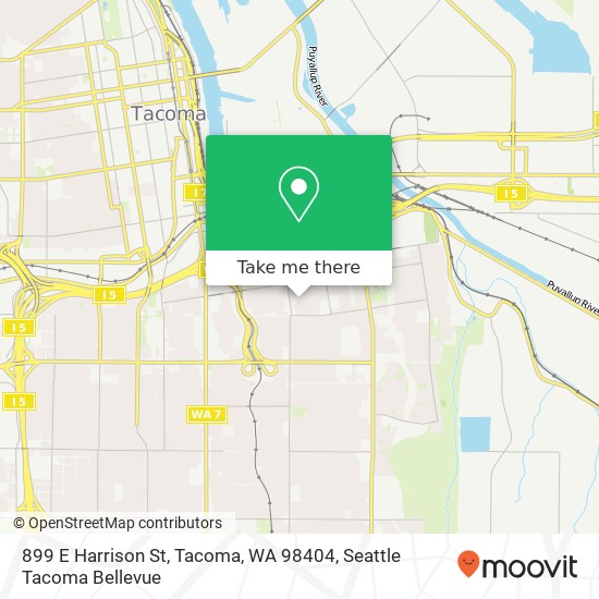 Mapa de 899 E Harrison St, Tacoma, WA 98404