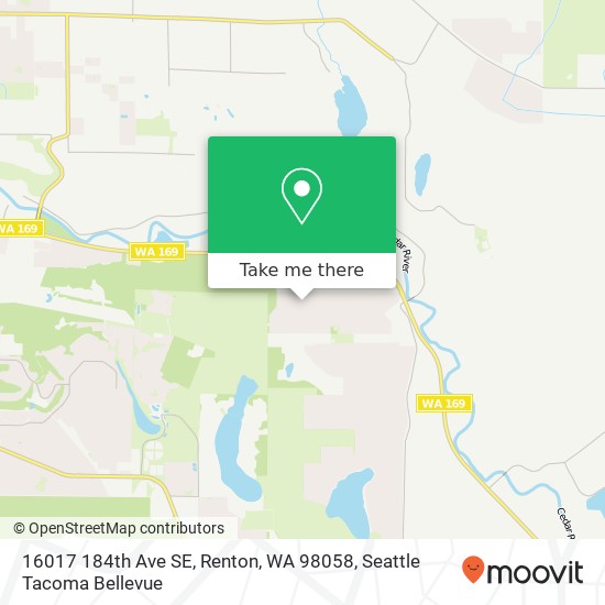 Mapa de 16017 184th Ave SE, Renton, WA 98058