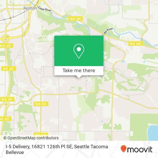 Mapa de I-5 Delivery, 16821 126th Pl SE