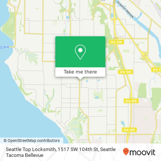 Mapa de Seattle Top Locksmith, 1517 SW 104th St