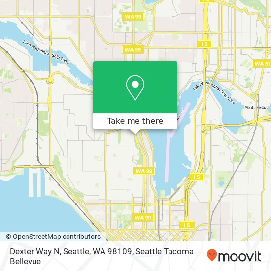 Mapa de Dexter Way N, Seattle, WA 98109