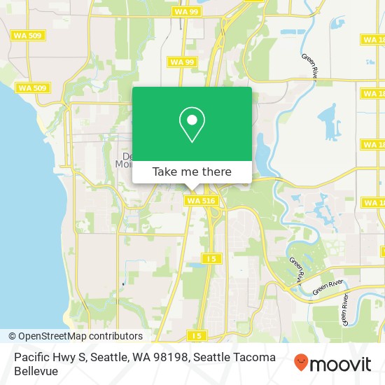 Mapa de Pacific Hwy S, Seattle, WA 98198