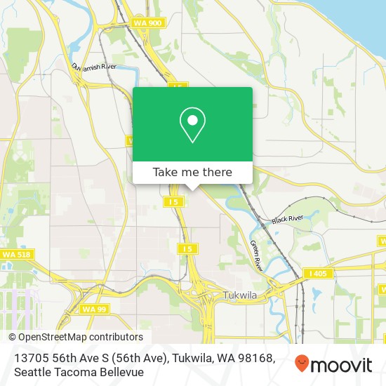 Mapa de 13705 56th Ave S (56th Ave), Tukwila, WA 98168