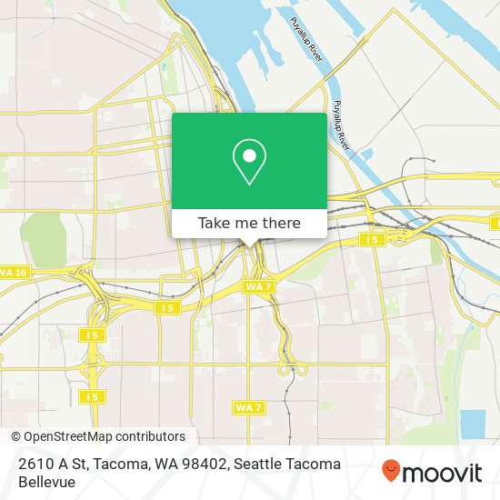 Mapa de 2610 A St, Tacoma, WA 98402
