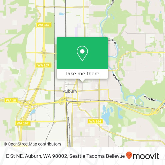 Mapa de E St NE, Auburn, WA 98002