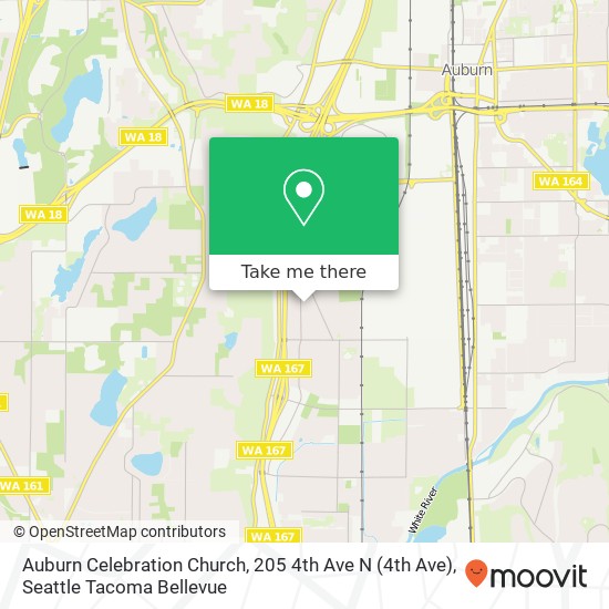 Mapa de Auburn Celebration Church, 205 4th Ave N