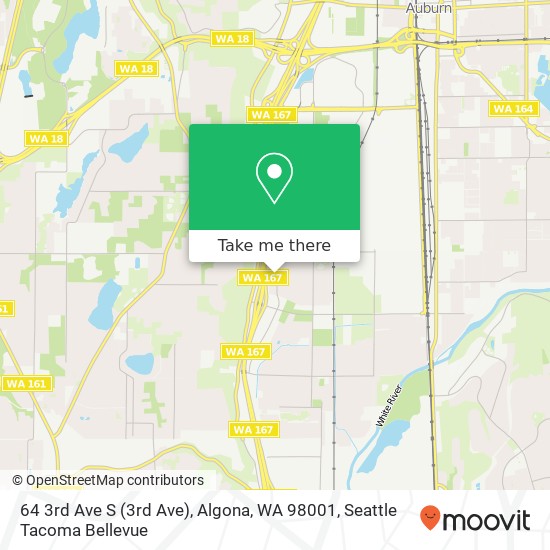 Mapa de 64 3rd Ave S (3rd Ave), Algona, WA 98001