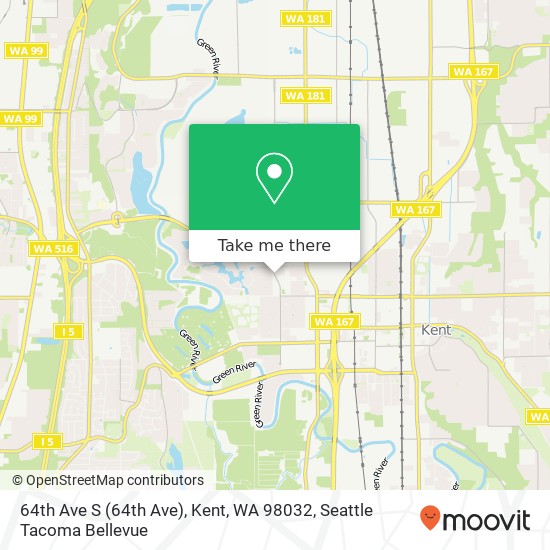 64th Ave S (64th Ave), Kent, WA 98032 map