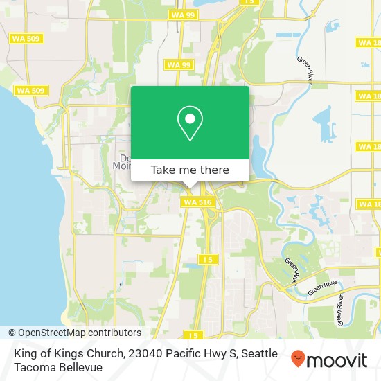 King of Kings Church, 23040 Pacific Hwy S map